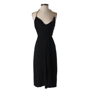 T-Bags Los Angeles Black Jersey Gold Rope Dress